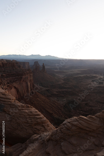 overlook from mesa arch at canyonlands national park 