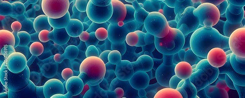Molecules of candida auris fungal infection.Macro,banner