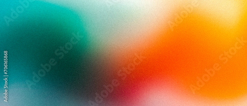 Retro orange blue white grainy gradient background noise texture effect summer poster design seamless colors teal abstract wave pattern. Abstract modern gradient web banner