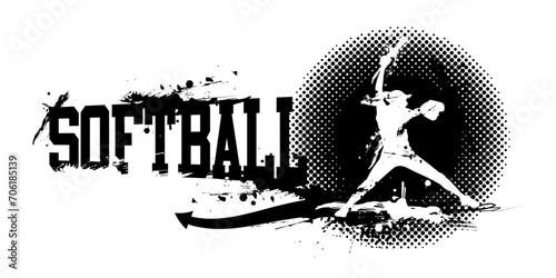 Softball Banner Vector Illustration