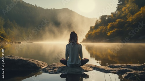 Serene meditation in nature: embracing tranquility, mindfulness, and relaxation