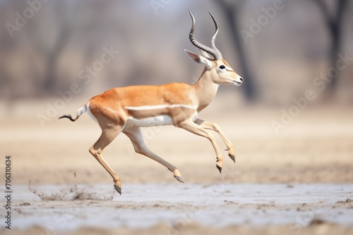 impala running from unseen predator