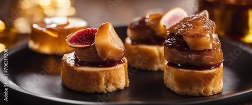 A luxurious foie gras, pan-seared to perfection, served on toasted brioche with a dollop of sweet