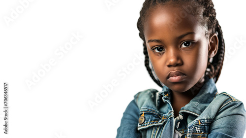 Determined Girl with Crossed Arms on a transparent background