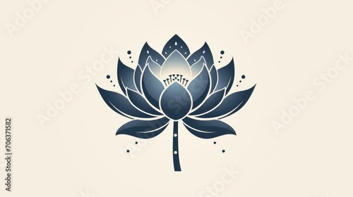 A blue lotus flower on a white background.