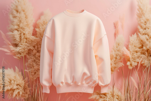 pastel pink sweatshirt fashion mockup