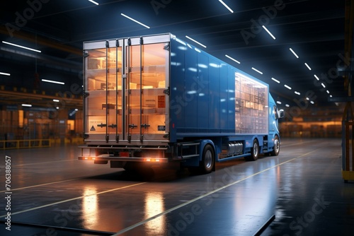 Cargo connectivity Warehouse freight transportation with container shipping for efficient logistics