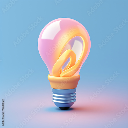 Creative Pastel 3D Clay Lightbulb Icon