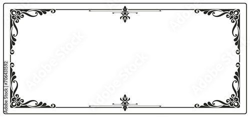 Black frame for name tag Vintage line prayer frame pattern for decoration.