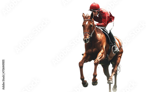 Jockey on Horse on Transparent Background