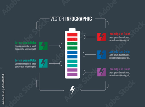 vector battery infographic. infographic template