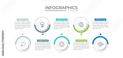 Vector abstract elements of graph infographic template with label, integrated circles. business concept with 5 options. 