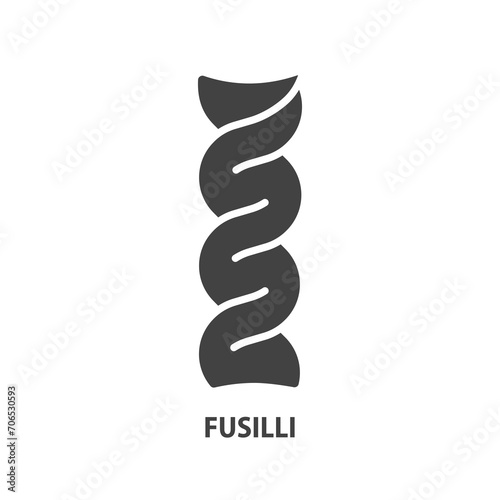 Fusilli glyph icon. Italian pasta symbol. Vector illustration.
