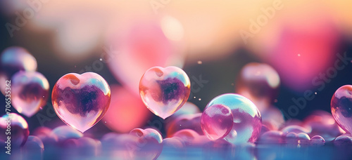 Blow bubbles in the shape of hearts