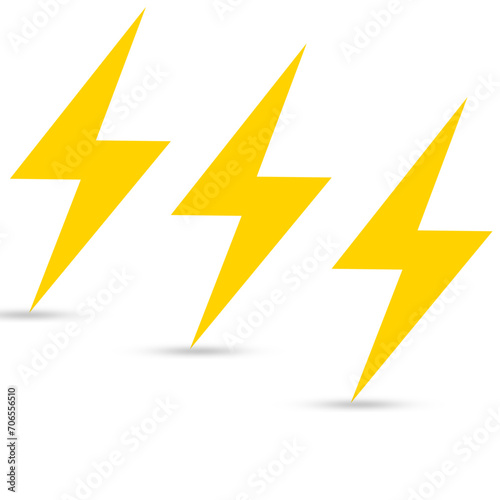 Lightning bolt vector isolated on white background