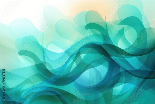 Abstract blue background with smooth lines and waves. Abstract background for March: Irish American Heritage Month. 