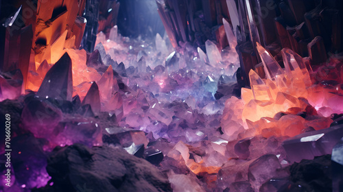 A hidden cave filled with glowing crystals