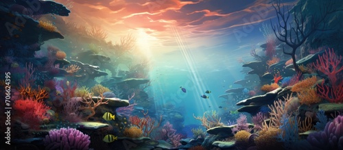 Underwater marine life in the ocean.