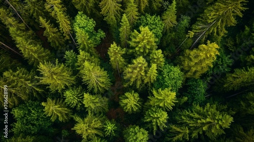 view of green forest trees with "co2" 