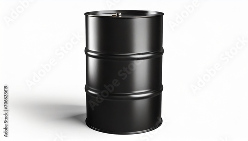 black round metal barrel on white background isolated close up oil drum steel keg tin canister aluminium cask petroleum storage packaging fuel container gasoline tank oil production industry
