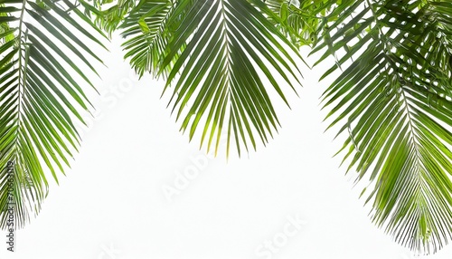 tropical palm leaf isolated on white background summer background
