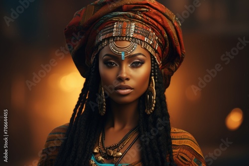Woman wearing african native attire