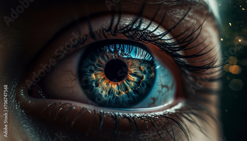 Circuitry Chronicles: Captivating 3D Digital Eye. AI generated