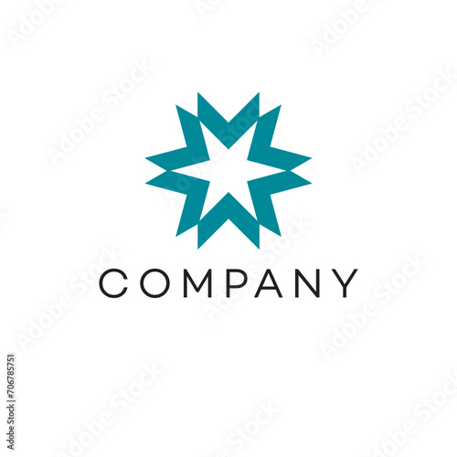 Star aero direction links communication collaboration logo design vector