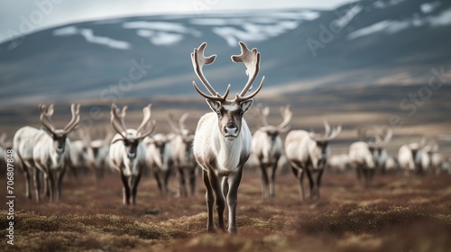 reindeer looking for food in iceland