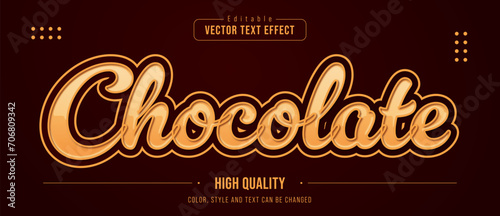 chocolate sweet and delicious editable text effect