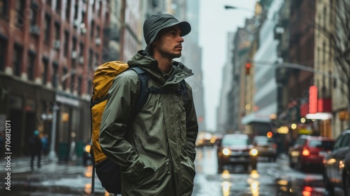 Adventure Awaits Gear up for your next outdoor adventure with this versatile outfit. The breathable rain jacket, moisturewicking tee, and convertible hiking trousers are the perfect base