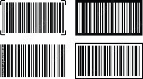 Barcode Icons Set. Almost black barcode for scanning to check product prices Isolated on transparent background. Trendy vectors illustration buy market mark symbols for website designs and mobile app.