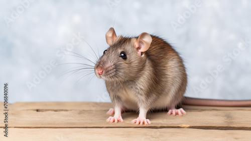 brown rat on a wooden