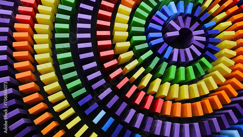 Full frame with a colorful domino