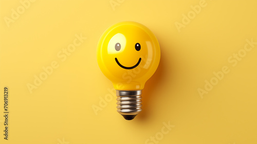 light bulb and smile, idea and inspiration