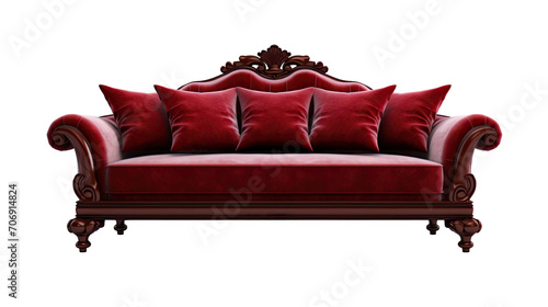 Sofaantique furniture Interior design concept furniture for living isolated on clear png background and transparent background, AI generative.