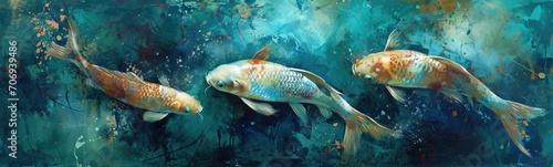 Fish background . Banner