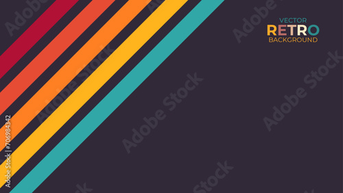 Abstract minimalist retro background with rounded stripe elements. Retro background lines 70s. suit for banner, card, cover, poster, flyer, brochure, website, backdrop, wallpaper. Vector illustration