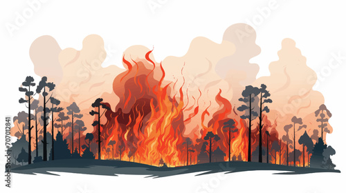 Forest fire illustration vector