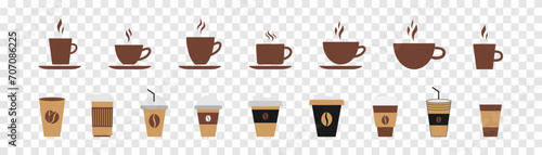 Coffee icon set. Vector illustration.