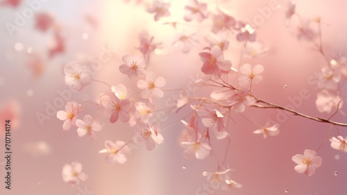 Spring flower pink cherry blossom flower nature wallpaper picture Ai generated art