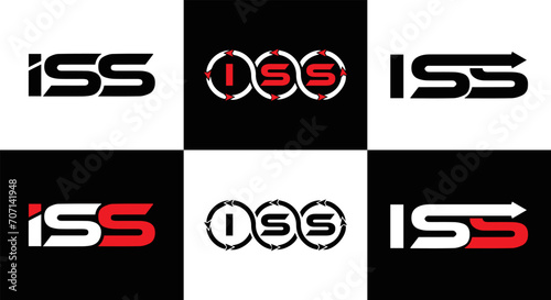 ISS logo. I S S design. White ISS letter. ISS, I S S letter logo design. Initial letter ISS letter logo set, linked circle uppercase monogram logo. I S S letter logo vector design. 