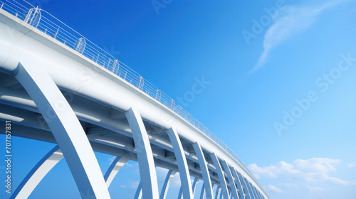 Abstract Modern Bridge Architecture on sky background.