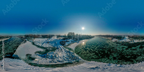 Nowy Sącz, panorama 360, zima