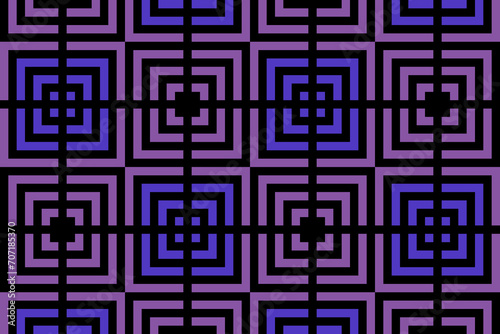 Purple squares pattern with black perpendicular lines crossing over the center of each square