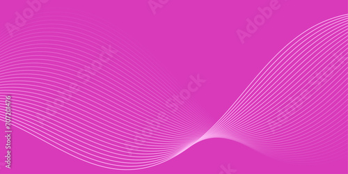 Abstract background with waves for banner. Medium banner size. Vector background with lines. Element for design isolated on pink. Pink color. Valentine's Day. Brochure, booklet