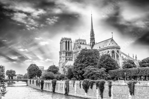 Beautiful sky over Notre Dame, Paris