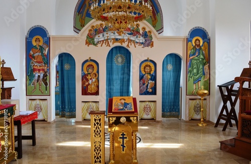 the interior of the Serbian Orthodox Church