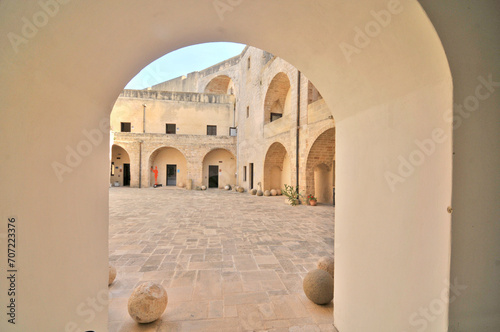 Inner court of Aragonese Castle of Otranto, Italy