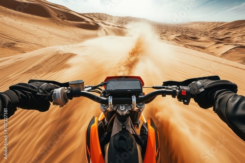 ktm bike rider in desert wide angle lens